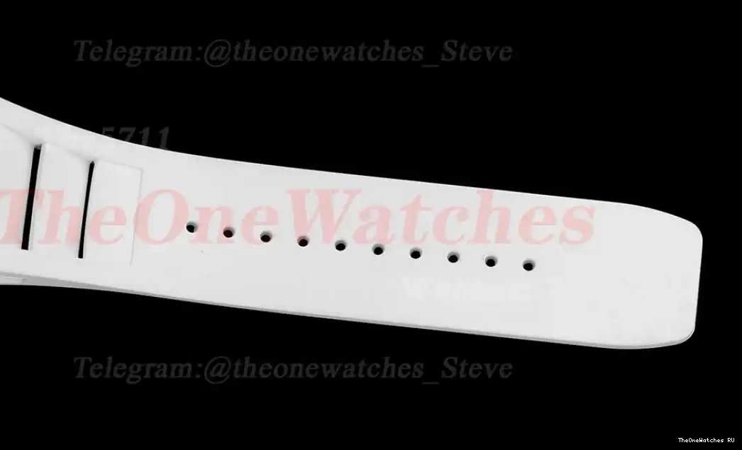 Strap White On Skeleton NTPT Dial Blue BBRF Rubber RM055 Real RMUL2 0417